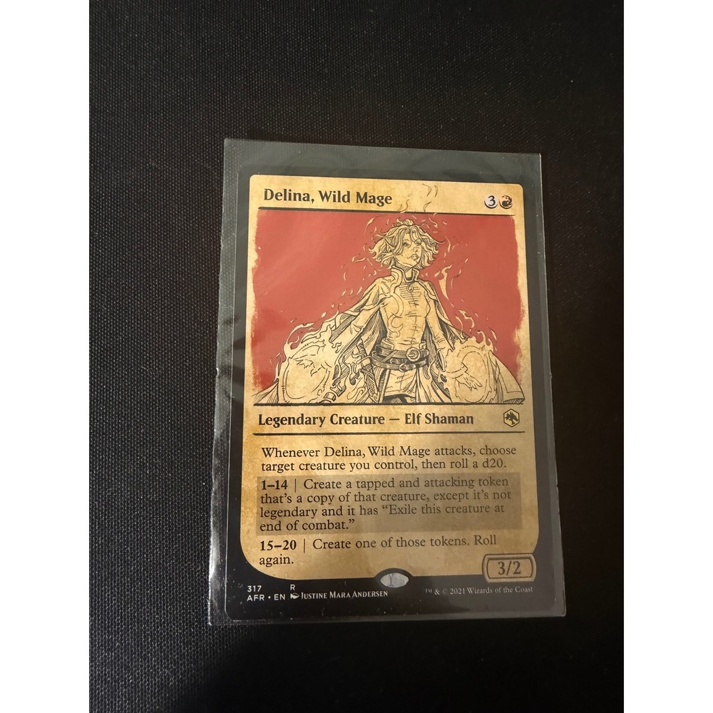 Magic The‎ Gathering Delina Wild Mage Standard Red EX Showcase Module 317 AFR